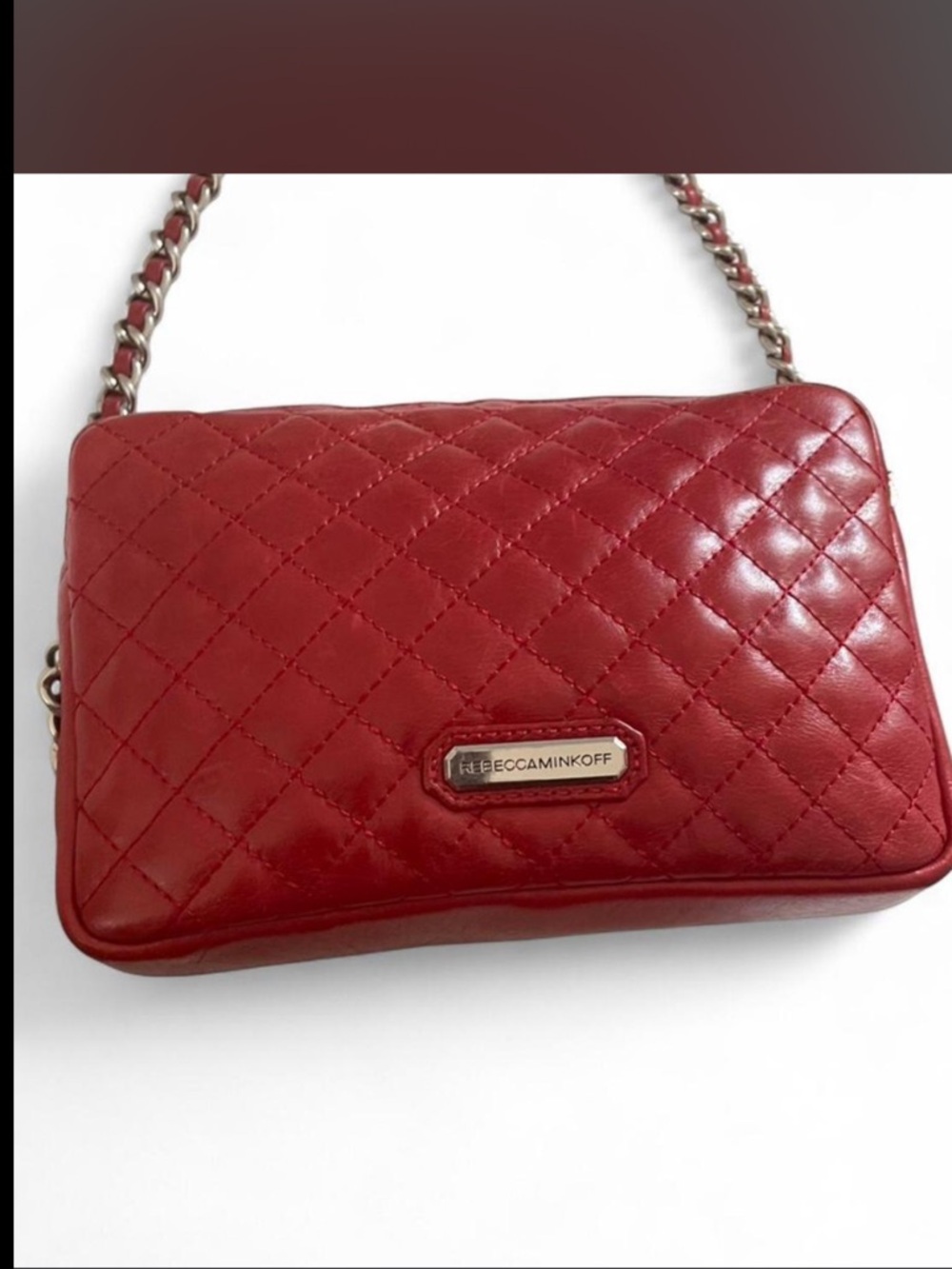 Rebecca Minkoff Quilted Red Chain-Strap Crossbody